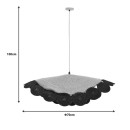 Plafonnier suspension luminaire noir en jute 70x100 cm
