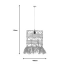 Plafonnier suspension luminaire en jute  30x110 cm