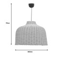 Plafonnier suspension luminaire en rotin abat jour 60x99cm