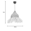 Plafonnier suspension luminaire en jonc avec abat jour 33x76 cm
