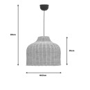 Plafonnier suspension luminaire en rotin abat jour 42x89cm