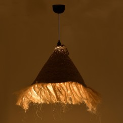 Plafonnier suspension luminaire jute avec abat jour 60x94cm