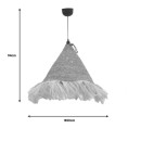 Plafonnier suspension luminaire jute avec abat jour 60x94cm