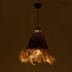 Plafonnier suspension luminaire en jute abat jour 30x84cm