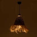 Plafonnier suspension luminaire en jute abat jour 30x84cm
