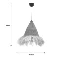Plafonnier suspension luminaire en jute abat jour 30x84cm