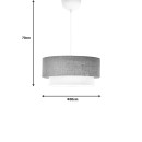 Plafonnier suspension luminaire en jute et tissu beige 30x15cm