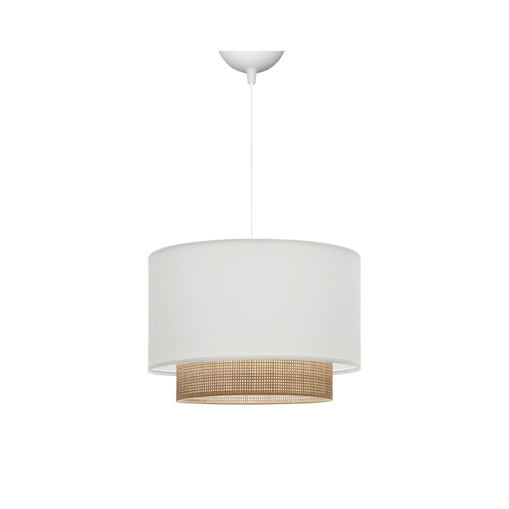 Plafonnier suspension luminaire tissu blanc 30x20 cm Plafonnier suspension luminaire tissu blanc 30x20 cm