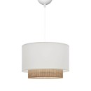 Plafonnier suspension luminaire tissu blanc 30x20 cm