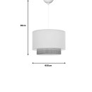 Plafonnier suspension luminaire tissu blanc 30x20 cm