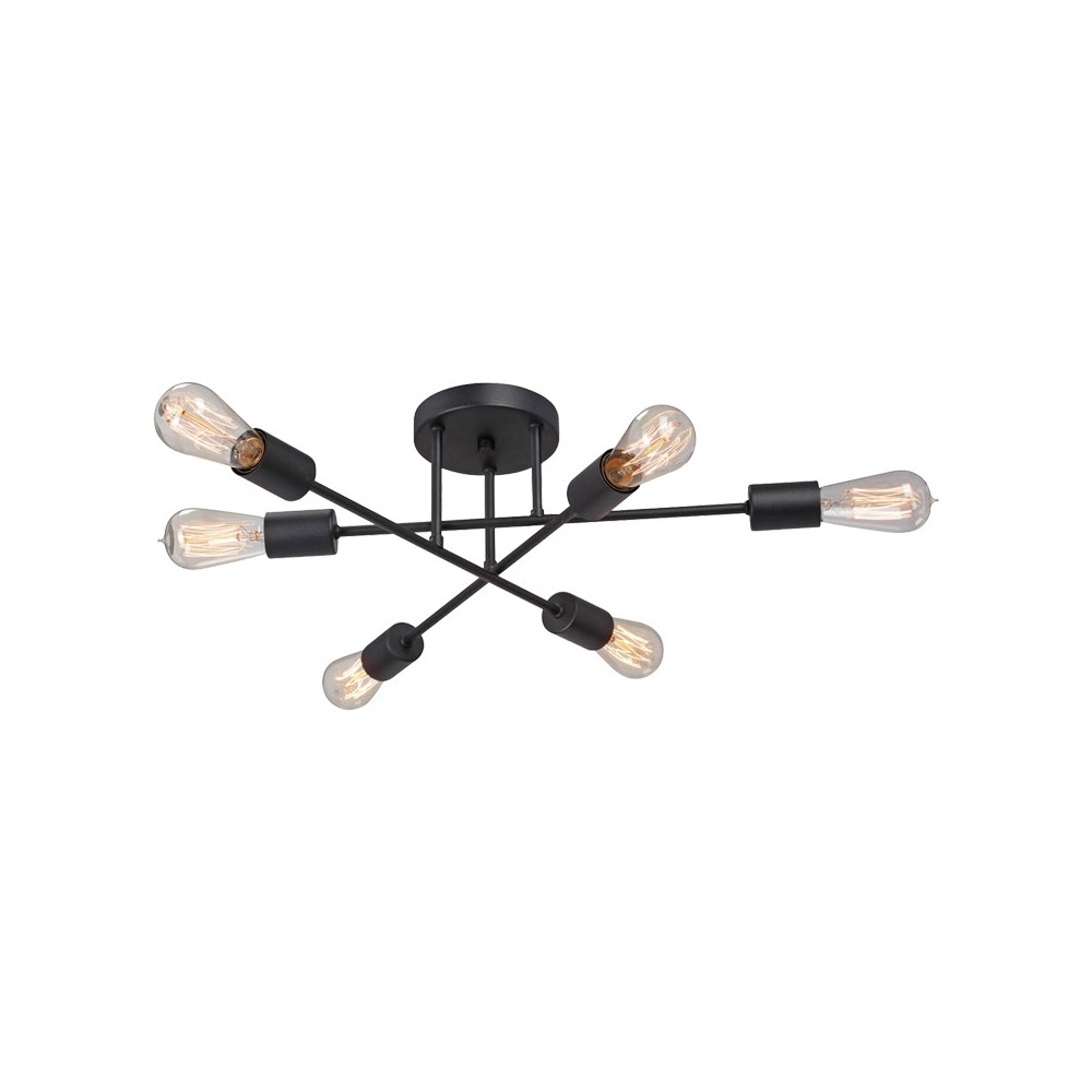 Plafonnier suspension luminaire métal noir 60x25 cm Plafonnier suspension luminaire métal noir 60x25 cm