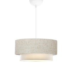 Plafonnier suspension luminaire tissu gris 30x15cm