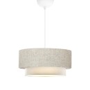 Plafonnier suspension luminaire tissu gris 30x15cm