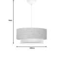 Plafonnier suspension luminaire tissu gris 30x15cm