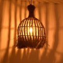 Plafonnier suspension luminaire abat jour naturel 60x90 cm
