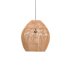 Plafonnier suspension luminaire rotin abat jour 50x40 cm