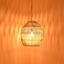 Plafonnier suspension luminaire rotin abat jour 50x40 cm