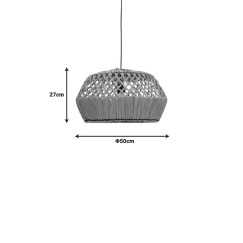 Plafonnier suspension luminaire abat jour 50x27cm