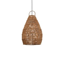 Plafonnier suspension luminaire abat jour marron 50x50x70 cm