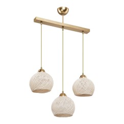 Suspension luminaire plafonnier trois lumières doré 50x18x85 cm