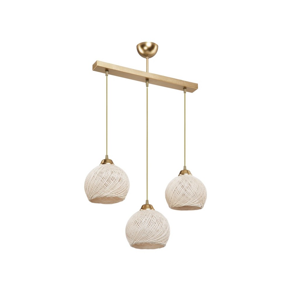 Suspension luminaire plafonnier trois lumières doré 50x18x85 cm Suspension luminaire plafonnier trois lumières doré 50x18x85 cm