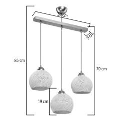 Suspension luminaire plafonnier trois lumières doré 50x18x85 cm