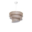 Plafonnier suspension luminaire tissu abat jour beige 38x65 cm