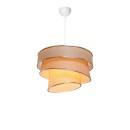 Plafonnier suspension luminaire tissu abat jour beige 38x65 cm