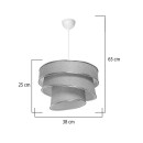 Plafonnier suspension luminaire tissu abat jour beige 38x65 cm