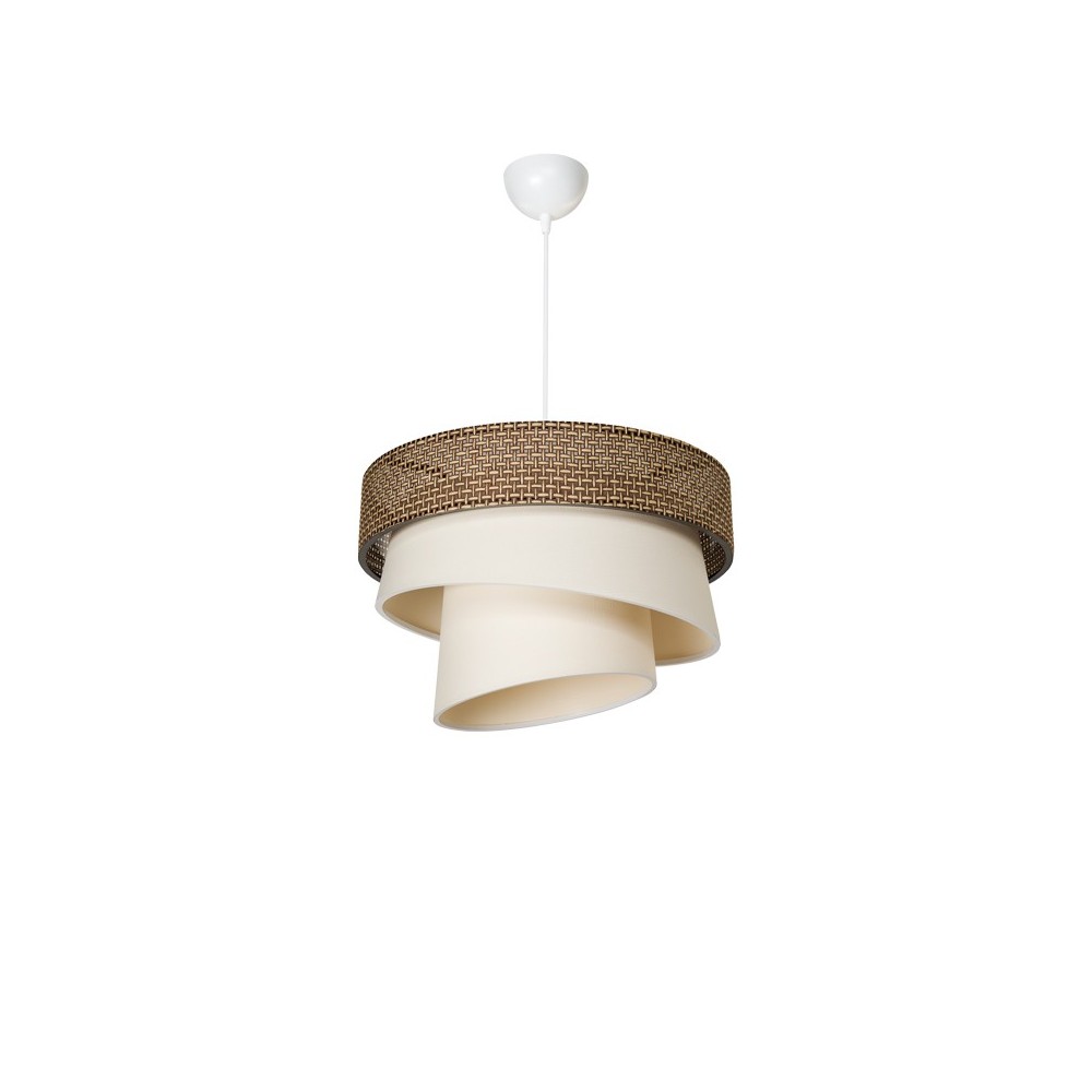 Plafonnier suspension luminaire tissu marron abat jour 38x65 cm Plafonnier suspension luminaire tissu marron abat jour 38x65 cm
