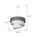 Plafonnier suspension luminaire tissu marron abat jour 38x65 cm