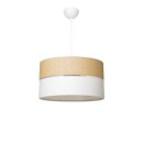 Plafonnier suspension luminaire tissu abat jour naturel 38x55 cm