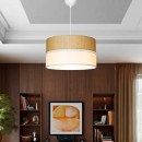 Plafonnier suspension luminaire tissu abat jour naturel 38x55 cm