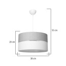 Plafonnier suspension luminaire tissu abat jour naturel 38x55 cm