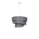Plafonnier suspension luminaire tissu abat jour gris 38x65 cm