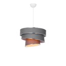 Plafonnier suspension luminaire tissu abat jour gris 38x65 cm
