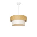 Plafonnier suspension luminaire en tissu abat jour beige 38x55 cm
