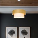 Plafonnier suspension luminaire en tissu abat jour beige 38x55 cm