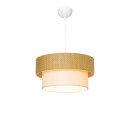 Plafonnier suspension luminaire en tissu abat jour beige 38x55 cm