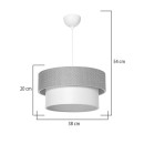 Plafonnier suspension luminaire en tissu abat jour beige 38x55 cm