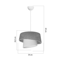 Plafonnier suspension luminaire abat jour marron et crème 34x24,5 cm