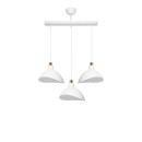 Plafonnier suspension luminaire trois lumières abat jour blanc 60x22x90 cm