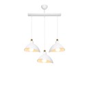 Plafonnier suspension luminaire trois lumières abat jour blanc 60x22x90 cm