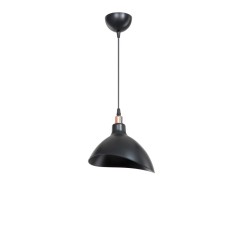 Plafonnier suspension luminaire avec abat jour noir 22x22 cm
