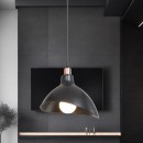 Plafonnier suspension luminaire avec abat jour noir 22x22 cm