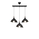 Plafonnier suspension luminaire à trois lumières avec abat jour noir 60x22x90 cm