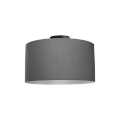 Plafonnier suspension luminaire en tissu abat jour gris 30x21 cm