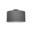 Plafonnier suspension luminaire en tissu abat jour gris 30x21 cm