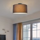 Plafonnier suspension luminaire en tissu abat jour gris 30x21 cm