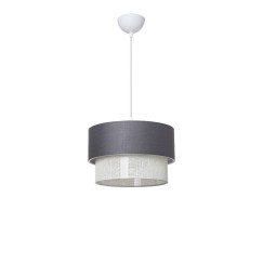 Plafonnier suspension luminaire tissu gris 30x23 cm